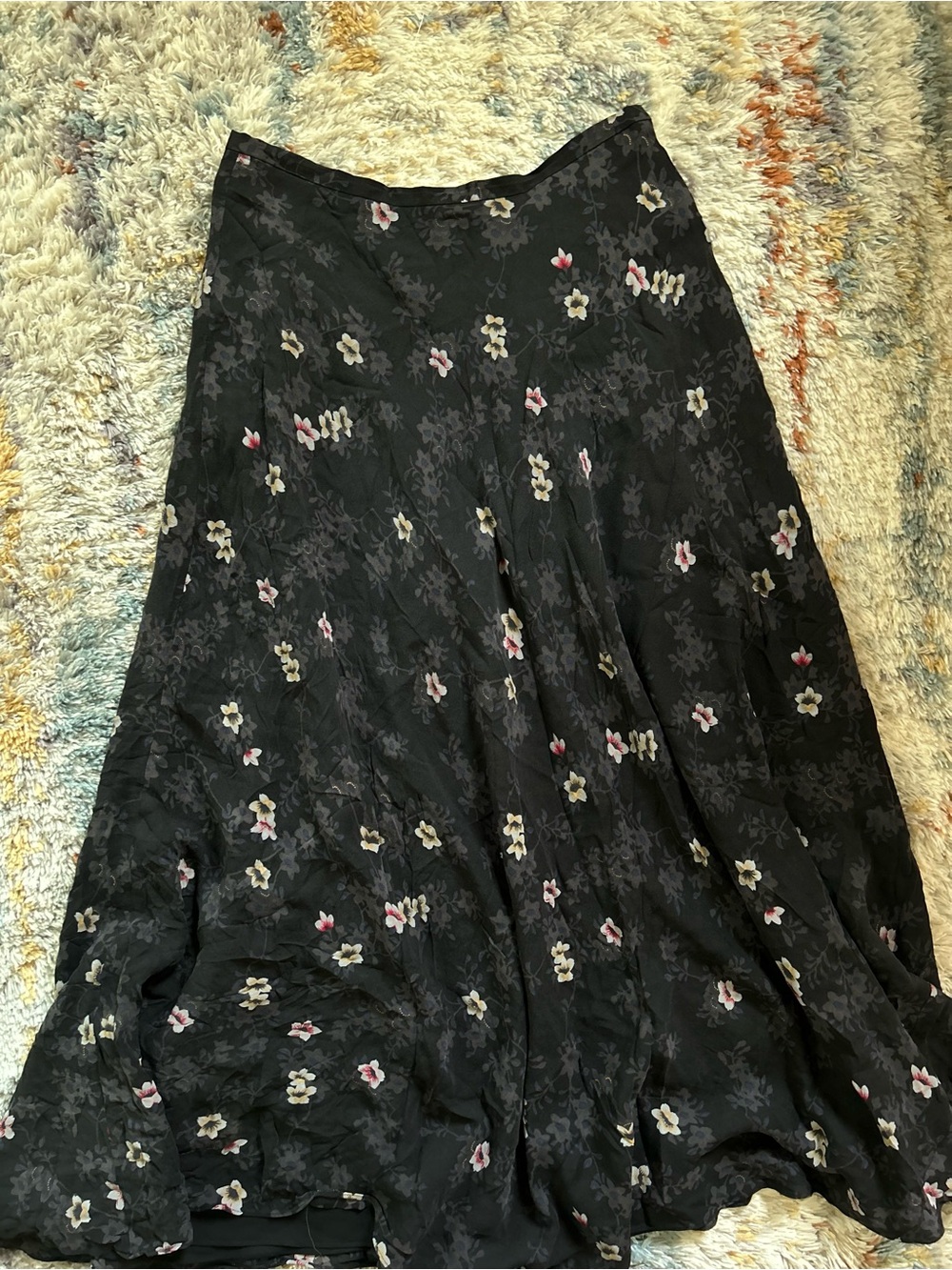 Vintage silk maxi skirt